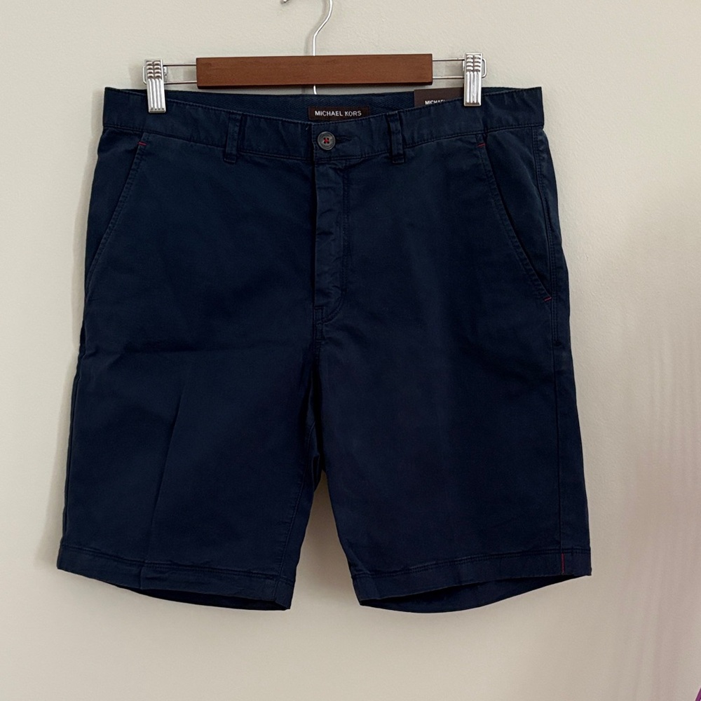 Michael Kors Men's Dark Blue Flat Front Shorts NWTs
